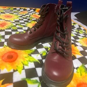 Time Tru Maroon Combat style boots
